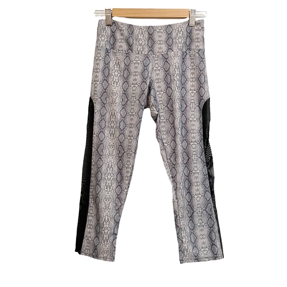 Onzie Leggings Snakeskin Crop Mesh Panel Size Small